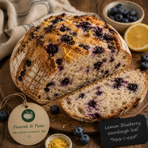 lemon blueberry sourdough loaf